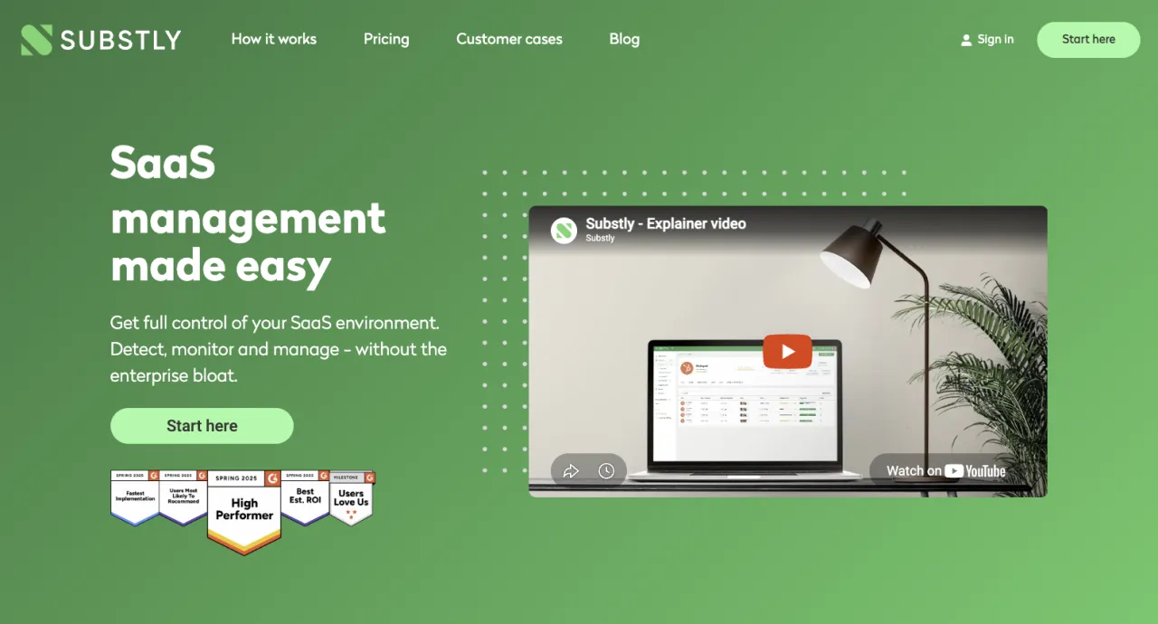 Substly SaaS discovery and license optimization dashboard